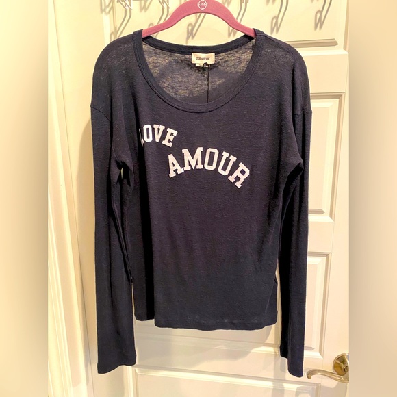 NWT Zadig & Voltaire Knit Top Long Sleeve Tee Sweatshirt - Picture 2 of 6